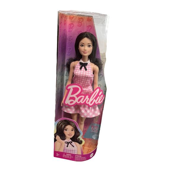 Barbie Fashionistas Doll #224 Wavy Hair Pink Gingham Dress 65th Anniversary NIB - Picture 1 of 4